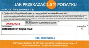 Jak przekazać 1,5% podatku